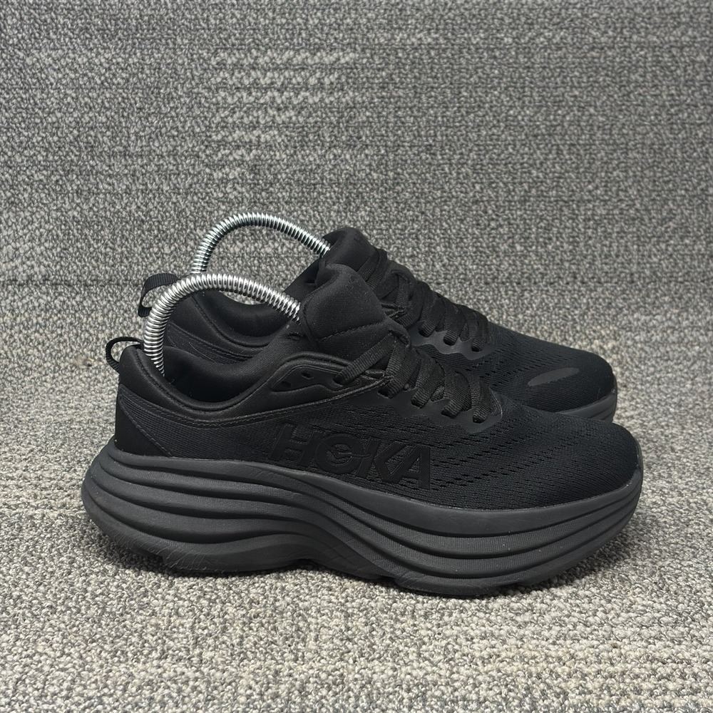 HOKA Bondi 8 Women's 6B Triple Black Running Walking Shoes 1127953 BBLC